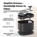Gesplitst ontwerp van de zwarte AquaPaw fontein met draadloze pomp en afneembare watertank, eenvoudig te reinigen