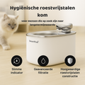 Witte FlowMate Pro fontein van SmartPaw met hygienische roestvrijstalen drinkbak