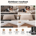 Zichtbaar resultaat voor en na het verzorgen van honden met de SmartPaw FurVac ontharingsstofzuiger