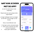 App-overzicht van de SmartPaw HydroBuddy fontein met waterniveau, slaapmodus en verschillende stroommodi