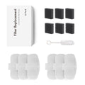 Filtervervangset van 6 stuks met witte pads, zwarte schuimfilters en borstel voor de SmartPaw HydroBuddy drinkfontein